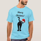 ミオウィーおもしろいクリスマスユーモアのある猫 Tシャツ (正面)