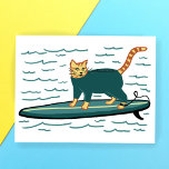 ミオットを見ろ！サーファー・タビーカスタマイズキャットIT ポストカード<br><div class="desc">ミオウをチェック！サーフィン猫を見たことある？自分のカスタマイズ好きな文字を追加しもして行う。この猫のカードおもしろいをチェックし、私の店でマグやステッカーなどのより一致するアイテムをチェックする。もちろん猫の物も。</div>