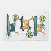 ミオットを見ろ!スケートボードサーフスノーボードタビーキャット キッチンタオル (横)