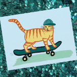 ミオットを見ろ！スケートボードタビーカスタマイズキャットIT ポストカード<br><div class="desc">ミオウをチェック！スケートボード猫を見たことある？自分のカスタマイズ好きな文字を追加しもして行う。この猫のカードおもしろいをチェックし、私の店でマグやステッカーなどのより一致するアイテムをチェックする。もちろん猫の物も。</div>