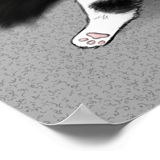 ミオットを見ろ!白黒おもしろい猫のスプロット ポスター (角)