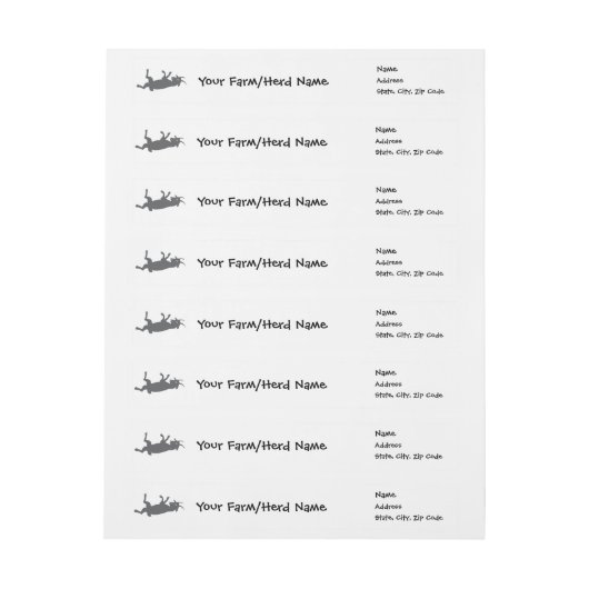 ミオトニックヤギあなたのファーム名ラップのまわりに ラップアラウンドラベル (シート)