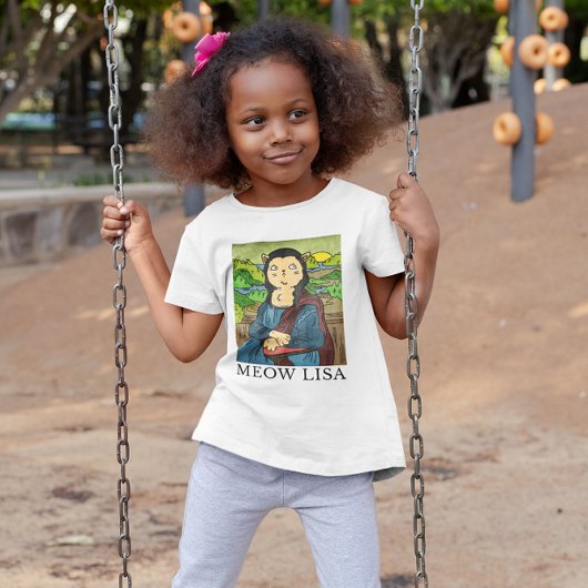 ミオリサおもしろいキャットアート最高傑作ガールズ Tシャツ