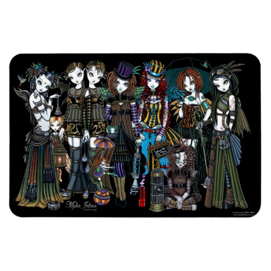 ミカイェリナアートスチームパンクトライバル妖精マグネット マグネット (横)