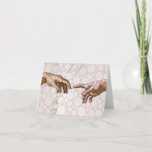 ミカエランジェロ作「アダムの創造」手の部分(ミカエランジェロ・ブオナロッティに倣って) サンキューカード (正面)