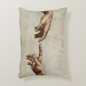 ミカエランジェロ手創造アダム神 アクセントクッション (正面(垂直))