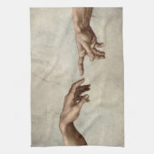 ミカエランジェロ手創造アダム神 キッチンタオル (縦)
