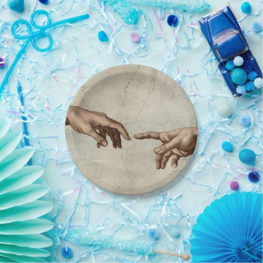 ミカエランジェロ手創造アダム神 ペーパープレート (パーティー)