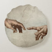 ミカエランジェロ手創造アダム神 ラウンドクッション (裏面)