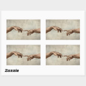 ミカエランジェロ手創造アダム神 長方形シール (シート)