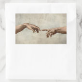 ミカエランジェロ手創造アダム神 長方形シール (バッグ)