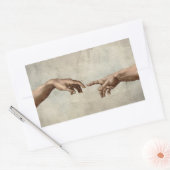 ミカエランジェロ手創造アダム神 長方形シール (封筒)