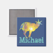 ミカエル名ヤギカラフルのファンキー動物アート マグネット (正面/裏面)