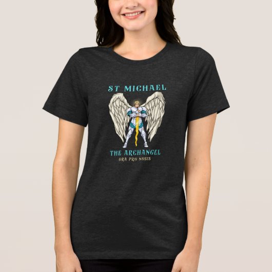 ミカエル大天使 カトリック 祈り Tシャツ (正面)