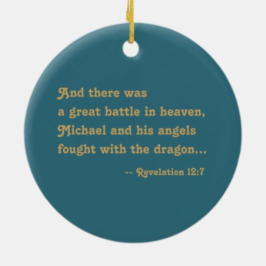 ミカエル大天使（M 010） セラミックオーナメント (裏面)