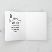 ミカエル2歳の誕生日おもちゃの車信号 カード (内部)