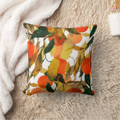 ミカンの木:ジューシーなシームレスパターン。 クッション (ブランケット)