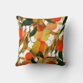 ミカンの木:ジューシーなシームレスパターン。 クッション (裏面)