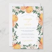 ミカンエレガントス地中海の・シトラス結婚ス 招待状 (正面)