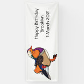 ミカンカラフルダックイラストレーション 横断幕 (縦)