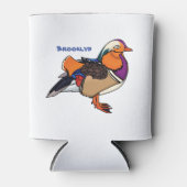 ミカンカラフルダックイラストレーション 缶クーラー (正面)