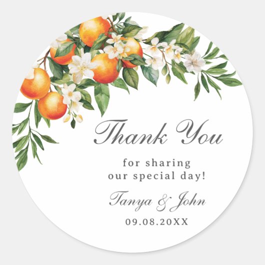 ミカンシトラスフルーツグリーンリー結婚果樹園 ラウンドシール (正面)