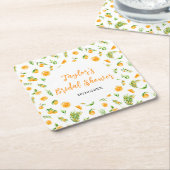 ミカンシトラスブライダルシャワー スクエアペーパーコースター (アングル)