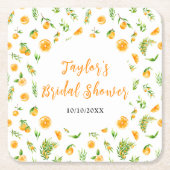ミカンシトラスブライダルシャワー スクエアペーパーコースター (正面)