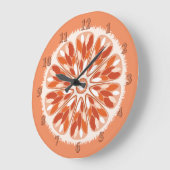 ミカンスライスオレンジ ラージ壁時計 (傾斜)