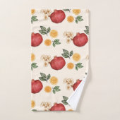 ミカンモダンエレガントとザクロのタオル バスタオルセット (ハンドタオル)