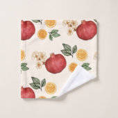 ミカンモダンエレガントとザクロのタオル バスタオルセット (ウォッシュタオル)