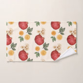 ミカンモダンエレガントとザクロのタオル バスタオルセット (ハンドタオル)