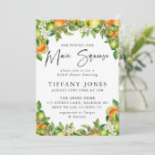 ミカンモダンレモンシトラスブライダルシャワー 招待状 (スタンド正面)