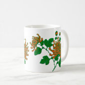 ミカン中国のダリンオレンジ色のクモの菊 コーヒーマグカップ (正面右)