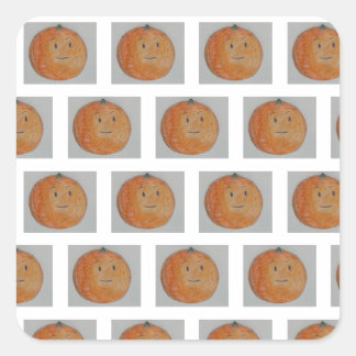 ミカン柑橘系の柑橘系フルーツかわいい スクエアシール