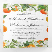 ミカン柑橘系オレンジフォトコラージュ結婚ズ 三つ折り招待状 (内部最初)