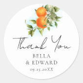 ミカン柑橘類ありがとう結婚とう ラウンドシール (正面)