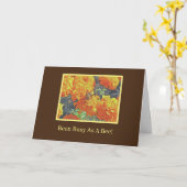 ミカン菊の上でビー忙し/ビーとして カード (黄色い花)