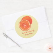 ミカン，キッチンから，フッドのシール ラウンドシール (封筒)