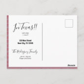 ミカーサエスニューカーサ – テキサス州ムービングアナウンスメント ポストカード (裏面)