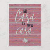 ミカーサエスニューカーサ – テキサス州ムービングアナウンスメント ポストカード (正面)