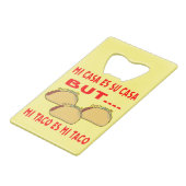 ミカーサスカーサバシミタコイズミタコ# クレジットカード栓抜き (正面アングル)