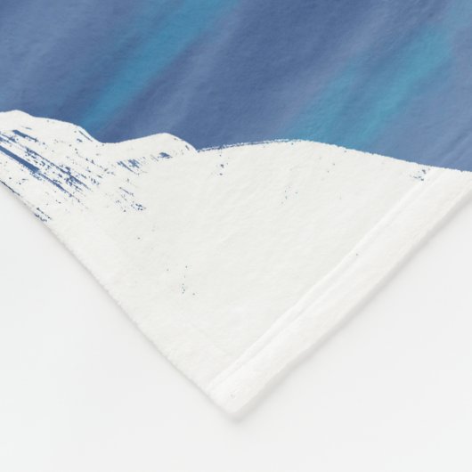 ミカ6:8ティール(緑がかった色)ブルーホワイトツリーバードバイブル聖句 フリースブランケット (角)