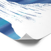 ミカ6:8ティール(緑がかった色)ブルーホワイトツリーバードバイブル聖句 ポスター (角)