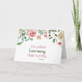 ミカ6:8バラとクリームフローラ水色 ノートカード