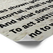 ミカ6:8彼は汝に示された、神よ、神よ….. ポスター (角)