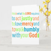 ミカ6:8 カード (黄色い花)