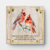 ミカ6:8 – ソングバードと深紅色 フォトプラーク (正面)