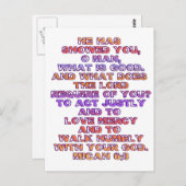 ミカ6:8 ポストカード (正面/裏面)