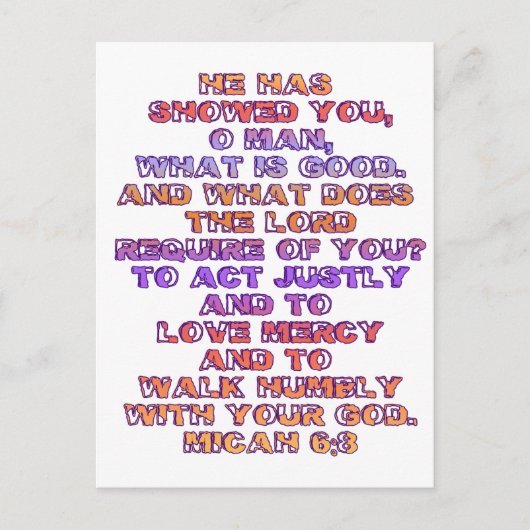 ミカ6:8 ポストカード (正面)